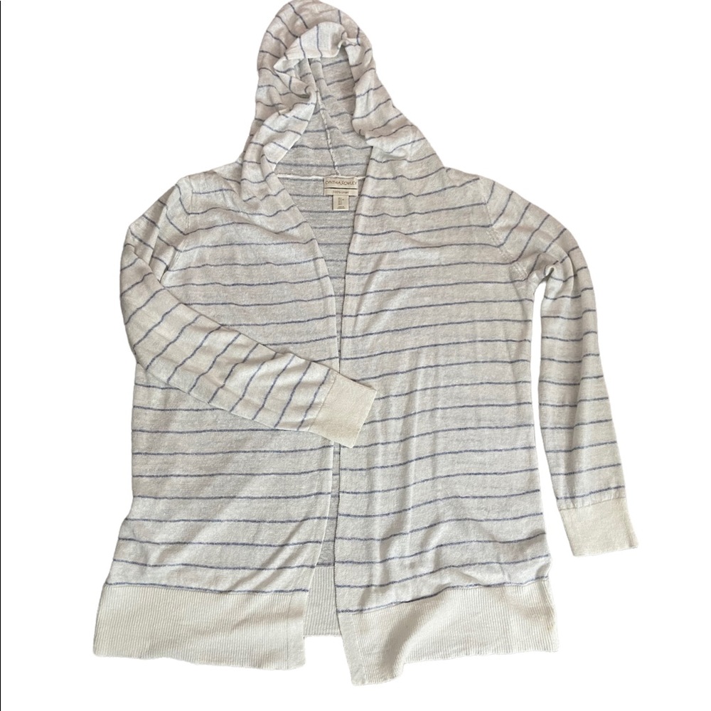 Cynthia Rowley 100% linen hooded long cardigan